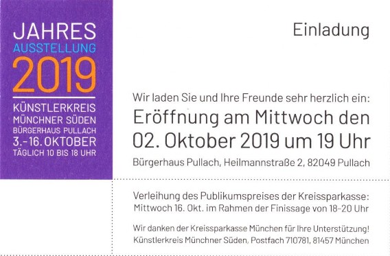 Künstlerkreis Münchner Süden 2019
